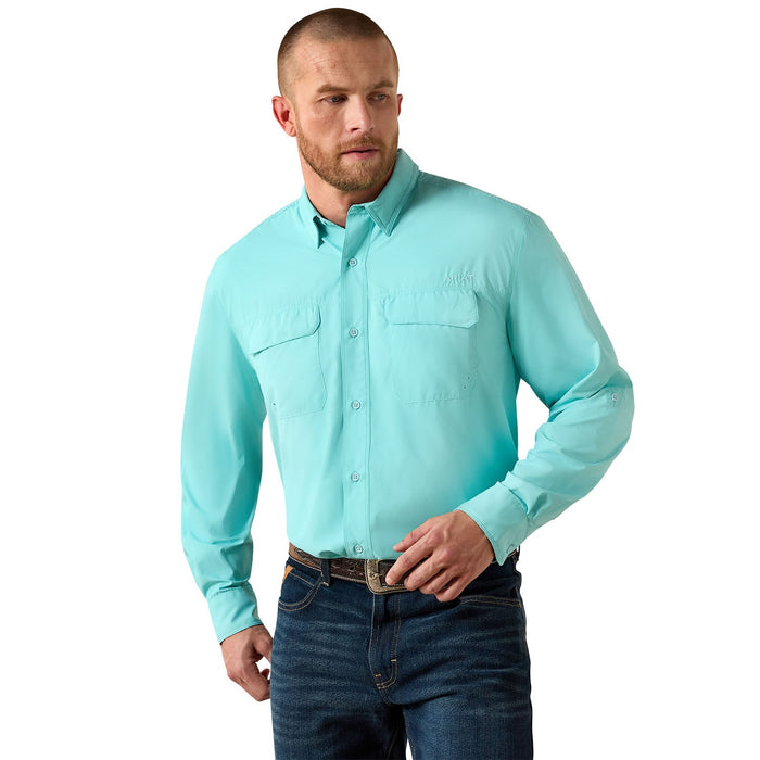 Ariat Mens VentTek Outbound Long Sleeve Shirt Color Blue