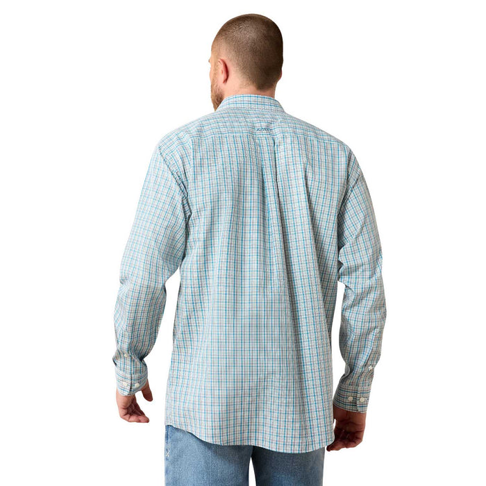 Ariat Mens Wrinkle Free Long Sleeve Shirt Color Blue