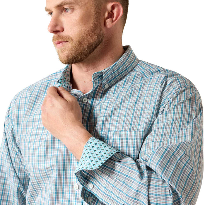 Ariat Mens Wrinkle Free Long Sleeve Shirt Color Blue