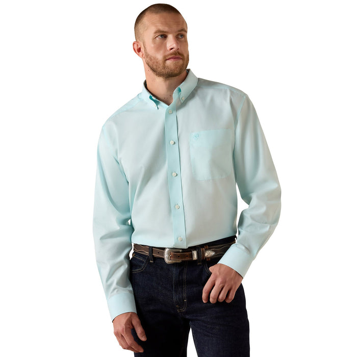 Ariat Mens Wrinkle Free Long Sleeve Shirt Color Blue
