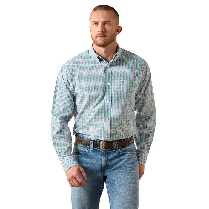 Ariat Mens Wrinkle Free Long Sleeve Shirt Color Blue