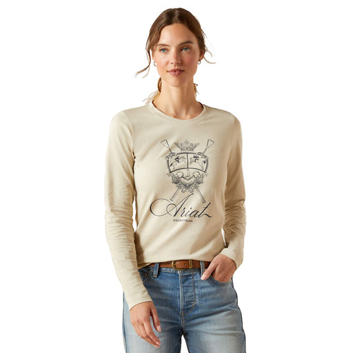 Ariat Womens Ritzy Logo Long Sleeve Tee Color Cream