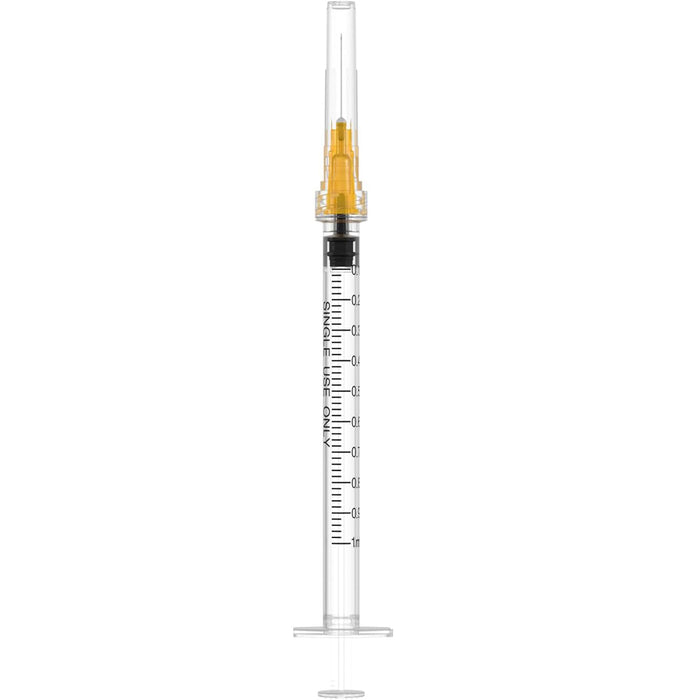 EZ Dose 1 mL Luer Lock Syringe with 25G x 5/8" Needle, 100 Count Box