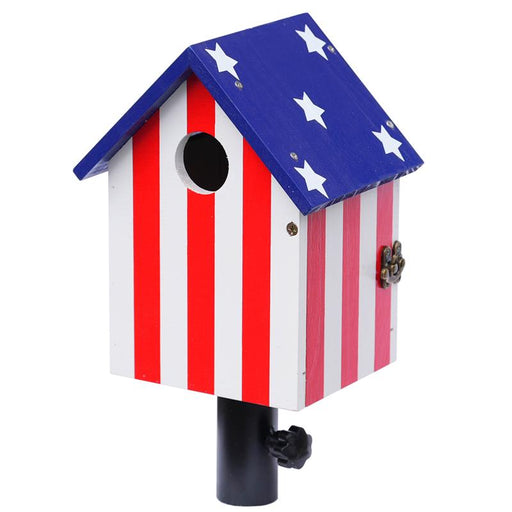 Flag Style Bluebird House Color Blue, Red, & White