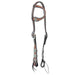 Cody Pro Turquoise Concho One Ear Headstall with Basketweave Tooling Color Brown