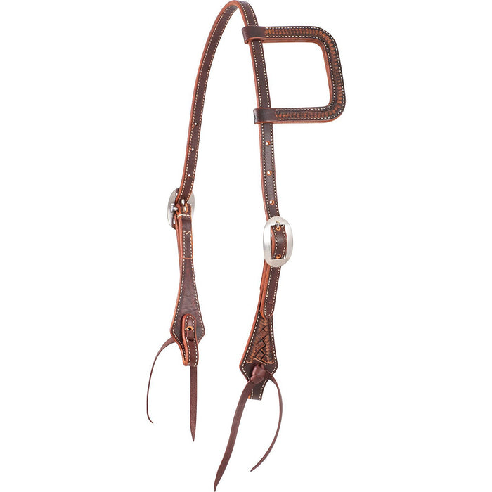 Martin Saddlery Weave Stamped Slip Ear Headstall Color Brown