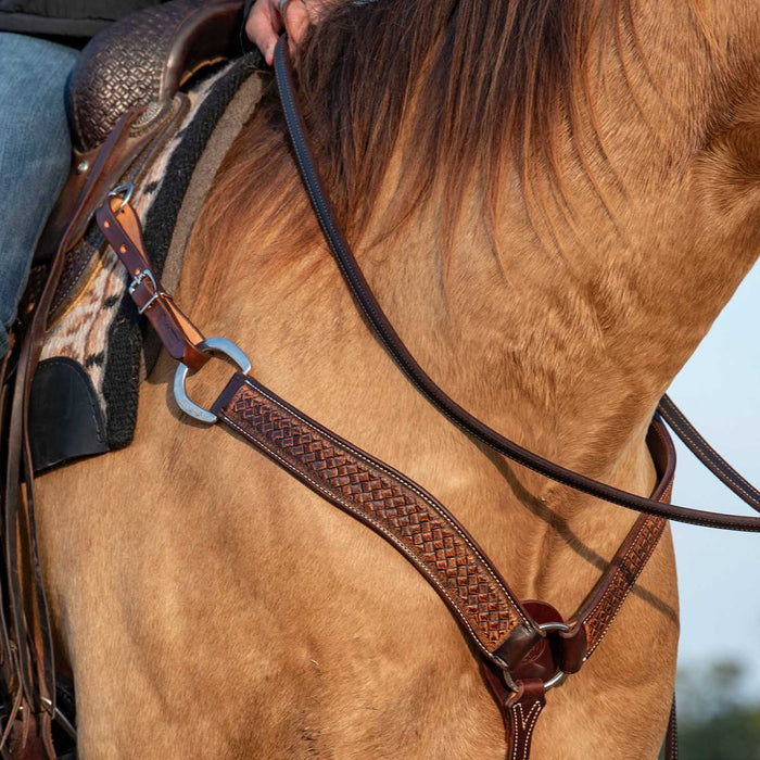 Martin Saddlery Weave Stamped Breast Collar Color Brown