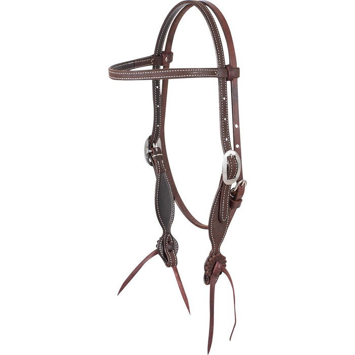 Martin Saddlery Browband Headstall with Rosette Strings Color Brown