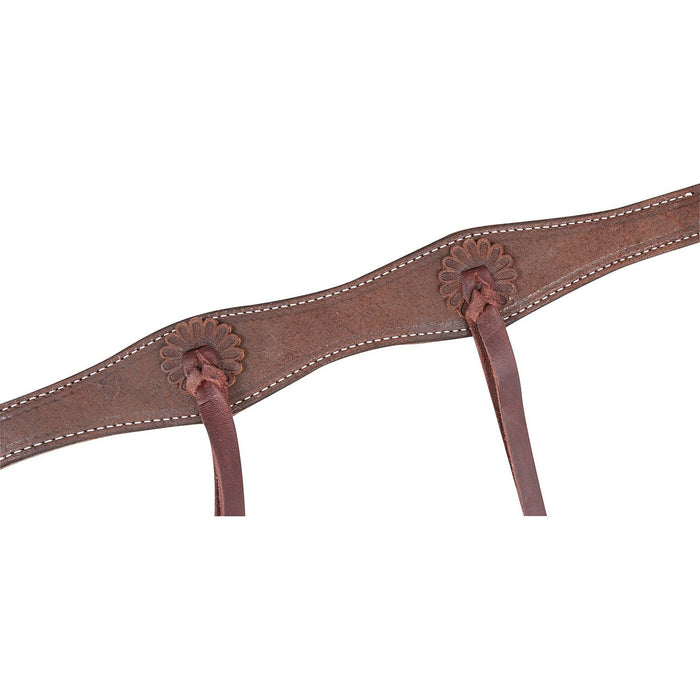 Martin Saddlery 1.5 Breast Collar with Rosette Strings Color Brown