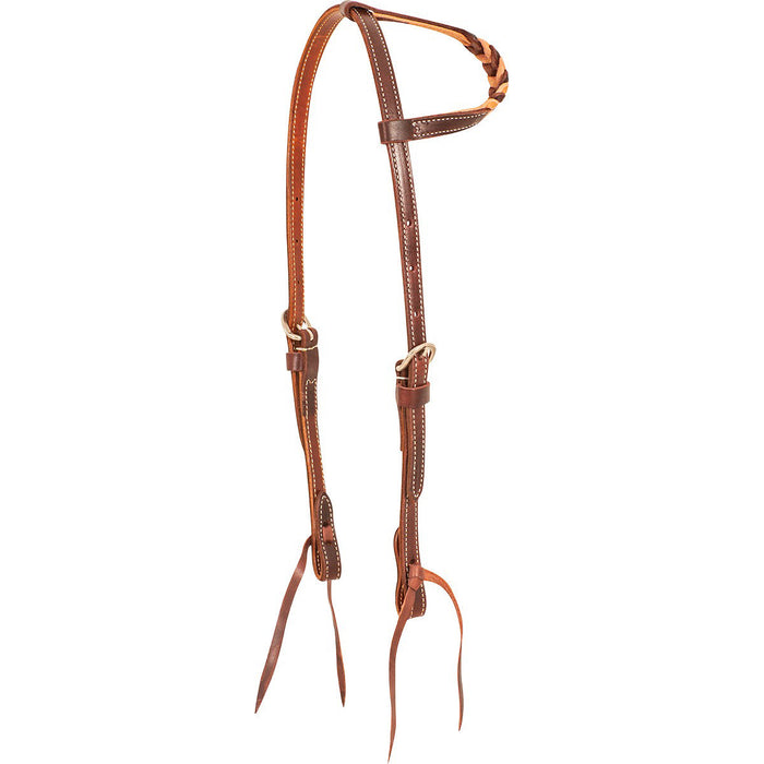 Martin Saddlery Latigo and Skirting Leather Blood Knot Slip Ear Headstall Color Brown