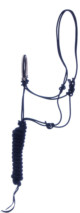 Classic Equine Braided Rawhide Nylon Rope Halter - CR91 - Turquoise/Gold - 47