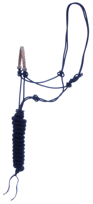 Classic Equine Braided Rawhide Nylon Rope Halter - CR91 - Turquoise/Gold - 48