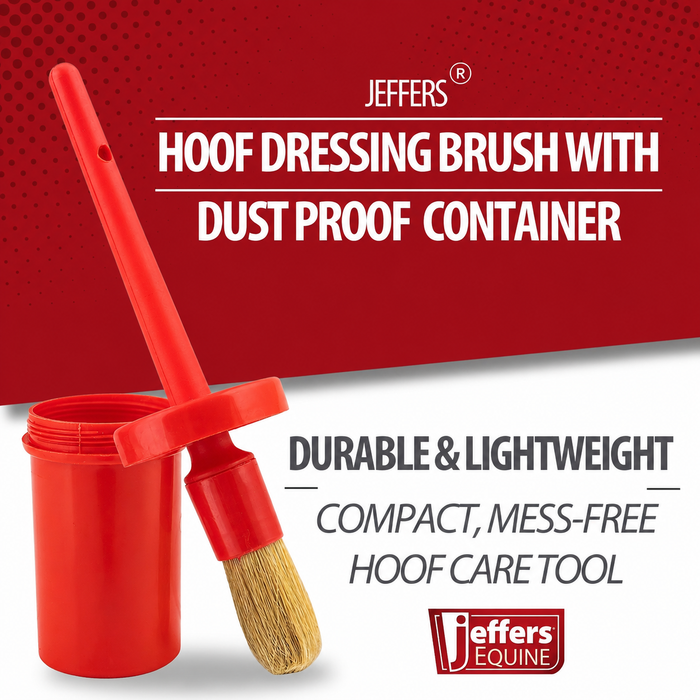 Jeffers Horse Hoof Dressing Brush & Container