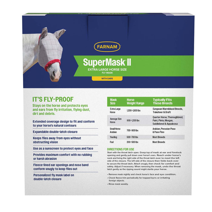 Farnam SuperMask II Classic Horse Fly Mask with Ears