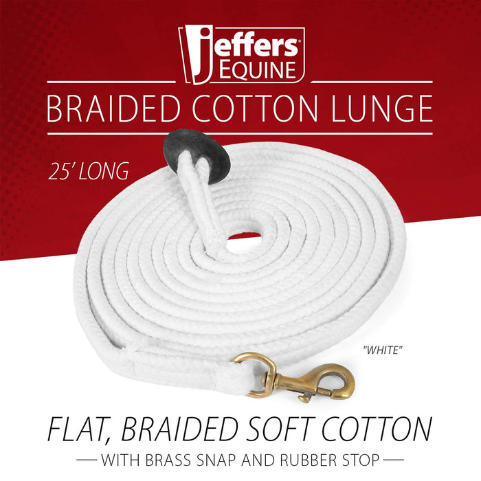 Jeffers Equine Braided Cotton Lunge Line with Rubber Stopper, 25' L