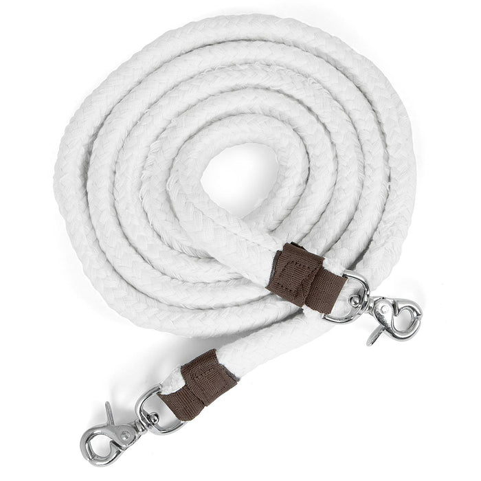 Jeffers Flat Braid Cotton Roping Rein, 7' White