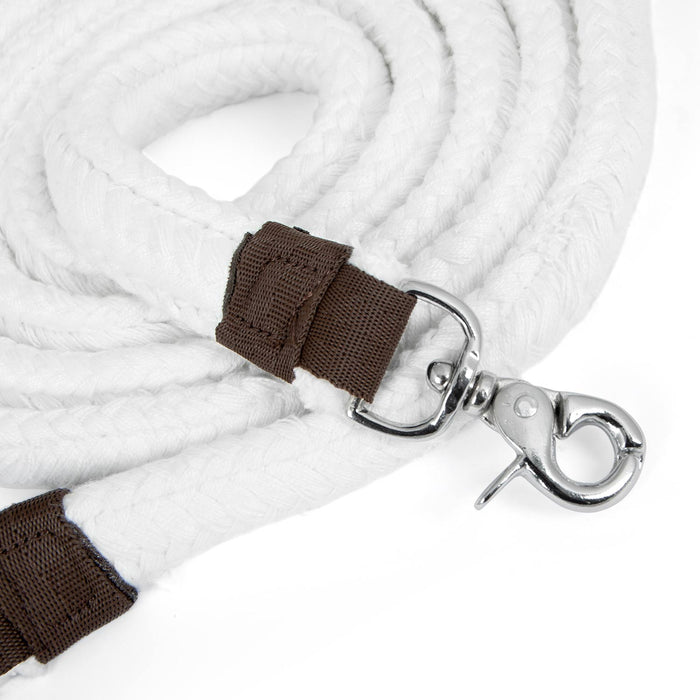 Jeffers Flat Braid Cotton Roping Rein, 7' White