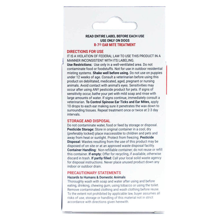 Miracle Care R-7 Ear Mite Treatment & Cleaner Kit for Dogs & Cats
