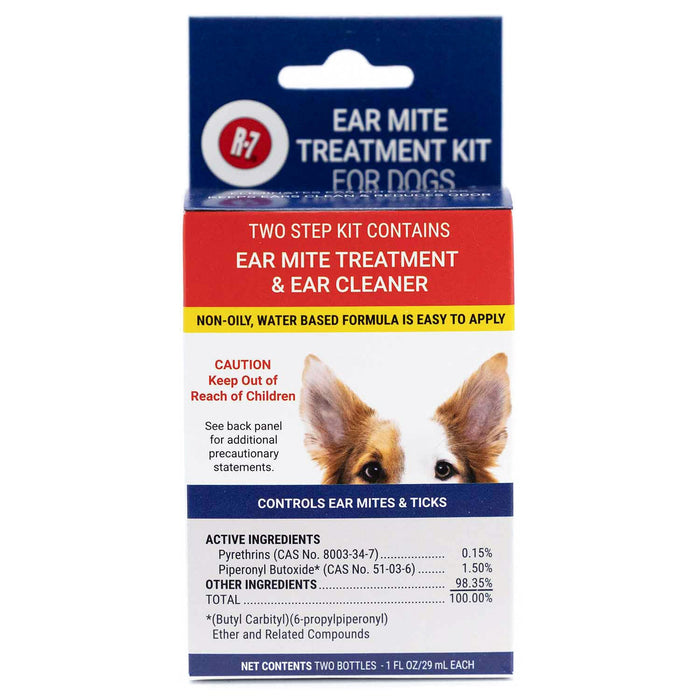 Miracle Care R-7 Ear Mite Treatment & Cleaner Kit for Dogs & Cats