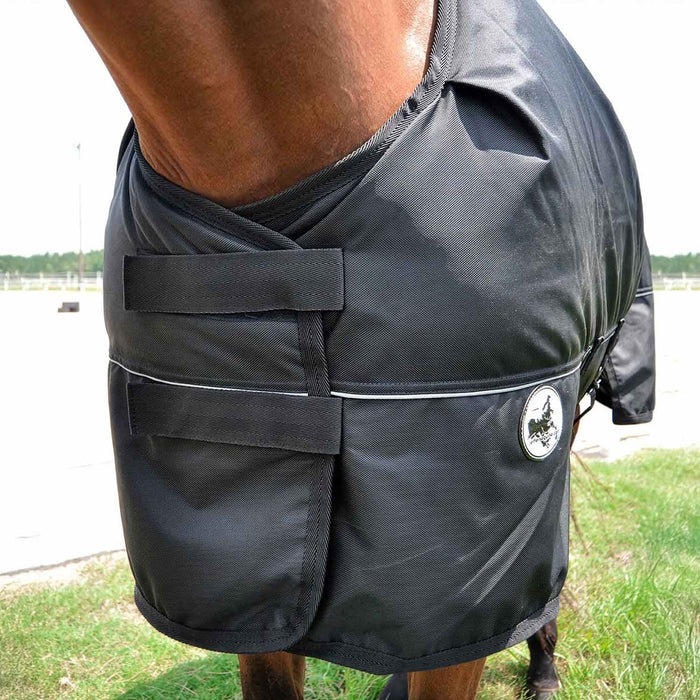 Jeffers Supreme Plus 1680 Denier Heavy Weight Horse Turnout Blanket, 360 gram fill, Black