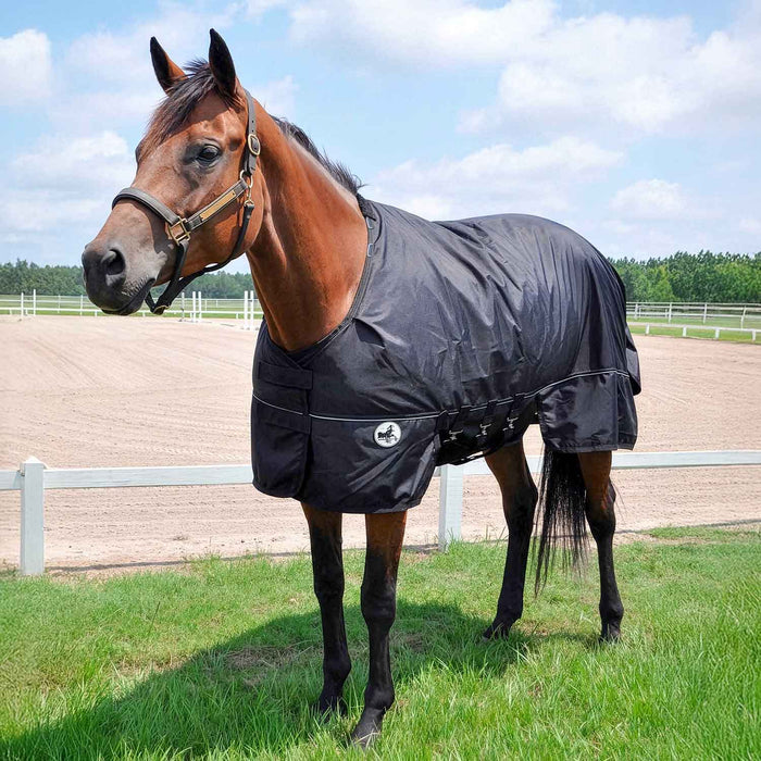 Jeffers Supreme Plus 1680 Denier Heavy Weight Horse Turnout Blanket, 360 gram fill, Black