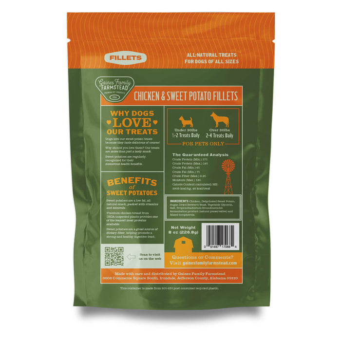 All Natural Meat & Sweet Potato Fillets Dog Treats – Limited Ingredient, Made in USA