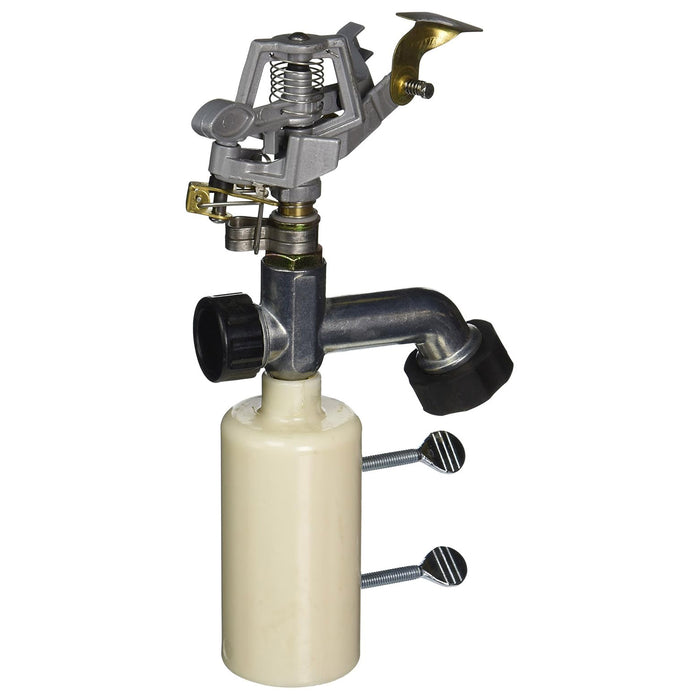 Heavy-Duty T-Post Irrigation Sprinkler Attachment, Brass/Zinc – Adjustable Spray for Garden, Yard, and Corrals, 90 ft Coverage