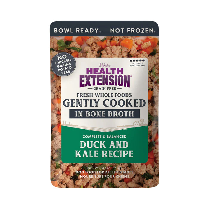 Health Extension Grain-Free Dog Food Pouches - Gently Cooked in Bone Broth