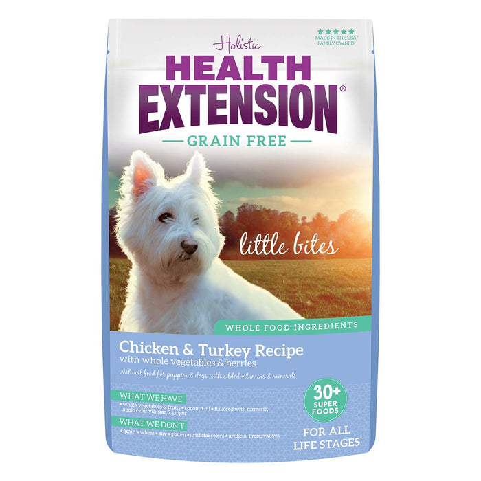 Health Extension Grain Free Chicken & Turkey Little Bites Dry Dog Food 3.5lb Size 3.5lb