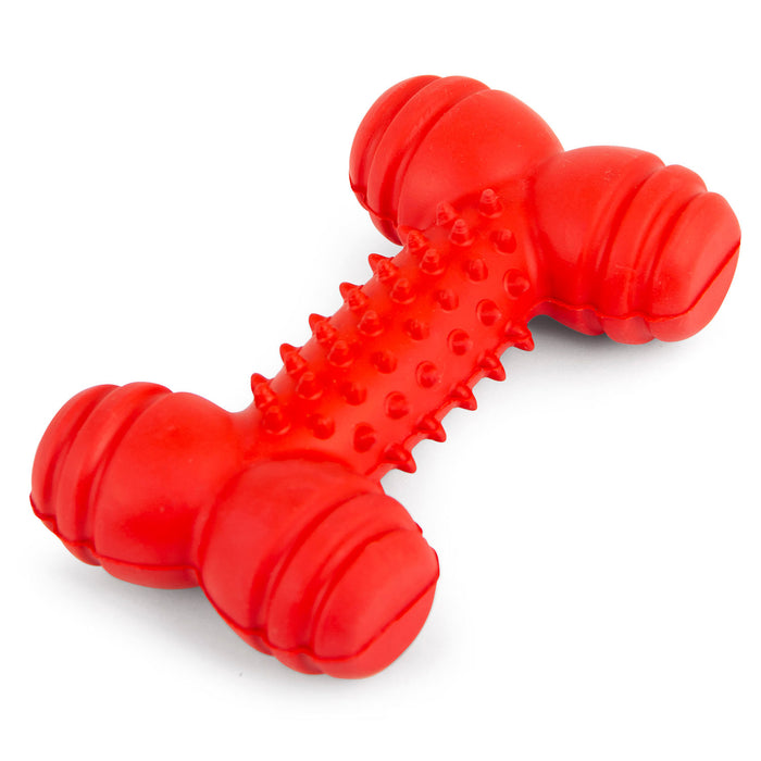 Jeffers Red Dental Bone Natural Rubber Dog Chew Toy for Healthy Teeth and Gums