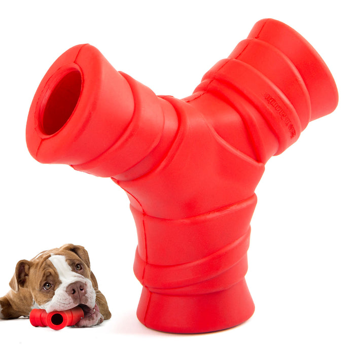 Jeffers Red "Y" Natural Rubber Dental Dog Chew Toy for Medium Chewers