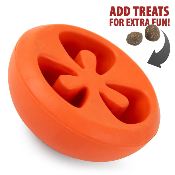Jeffers Tomato Shaped Natural Rubber Treat Dispensing Dental Dog Chew Toy for Medium-Chewers