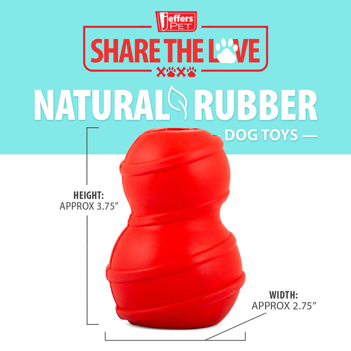 Jeffers Red Classic Stuffable Fetch & Chew Natural Rubber Treat Dispensing Dental Dog Toy