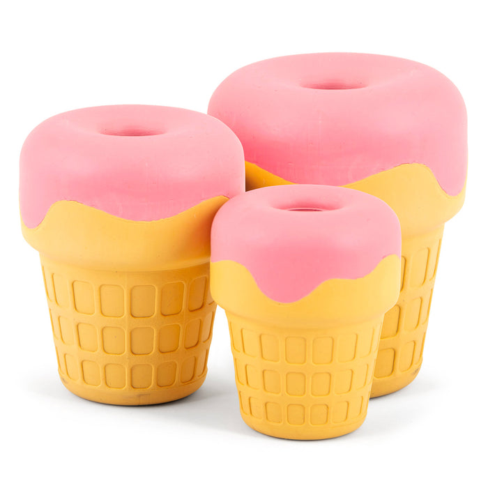 Jeffers Ice Cream Cone Natural Rubber Stuffable Treat Dispensing Dental Dog Chew Toy