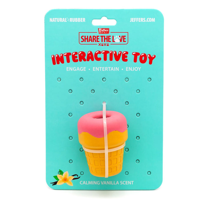 Jeffers Ice Cream Cone Natural Rubber Stuffable Treat Dispensing Dental Dog Chew Toy