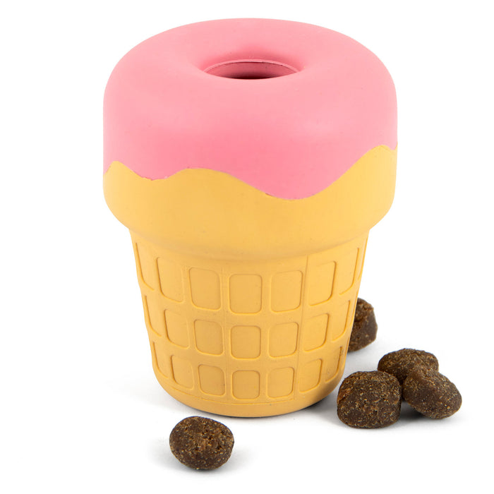 Jeffers Ice Cream Cone Natural Rubber Stuffable Treat Dispensing Dental Dog Chew Toy