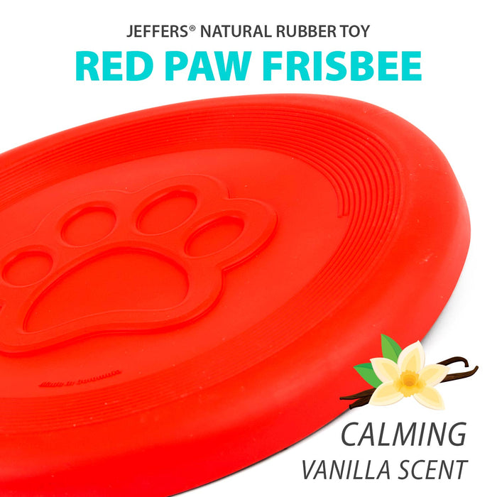 Jeffers Red Paw Frisbee Natural Rubber Dog Toy for Fetching & Chewing