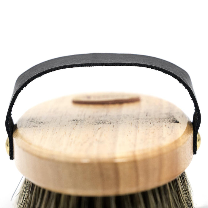 Jeffers Wooden Body Brush with Hand Strap, Stiff Bristle Dandy Grooming Brush