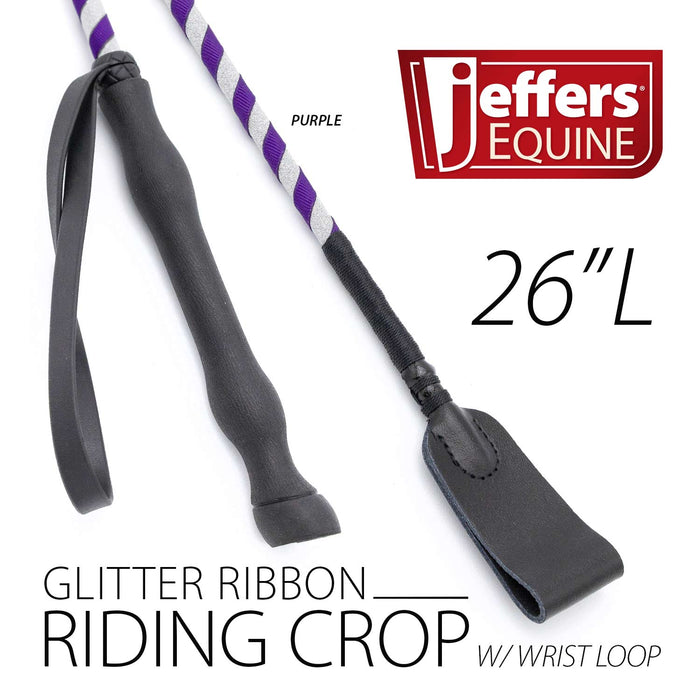 Jeffers Glitter Ribbon 26 Inch Riding Crop