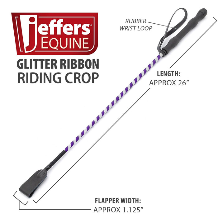 Jeffers Glitter Ribbon 26 Inch Riding Crop