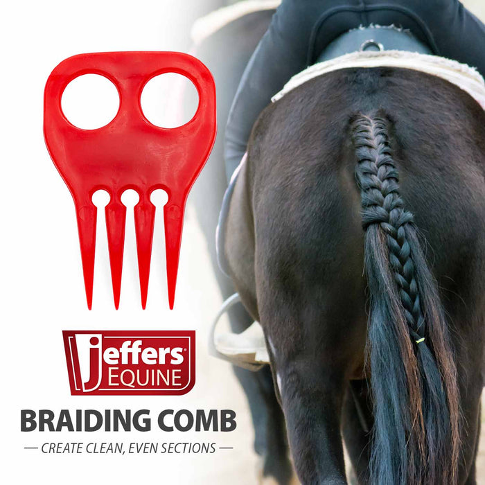 Jeffers Horse Braiding Comb – Durable Plastic Mane Braiding and Banding Tool