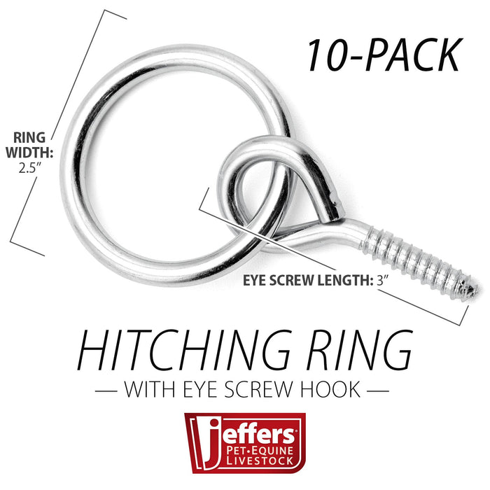 Jeffers Hitching Ring with Eye Screw Hook