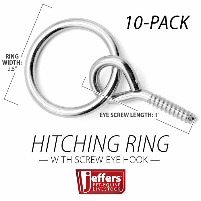 Jeffers Hitching Ring with Eye Screw Hook