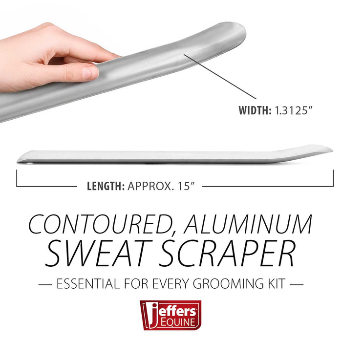 Jeffers Contoured Aluminum Sweat Scraper for Horses