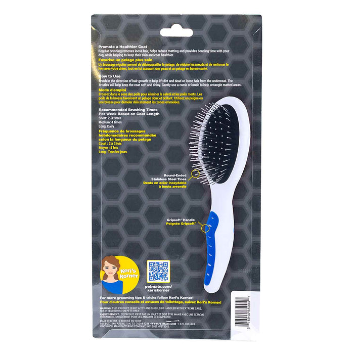 GripSoft Pin Brush for Dogs & Cats, 10"L