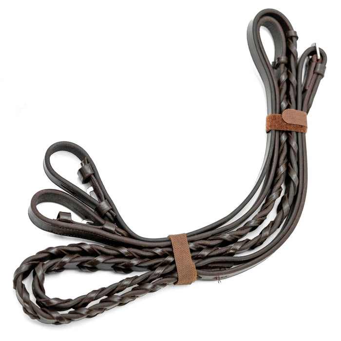 Jeffers Uniquely English Leather Laced Reins, Havana