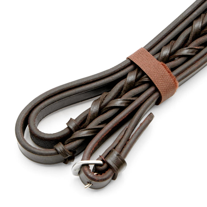 Jeffers Uniquely English Leather Laced Reins, Havana