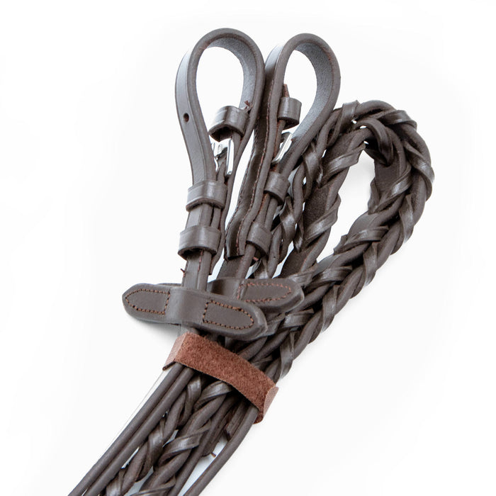 Jeffers Uniquely English Leather Laced Reins, Havana