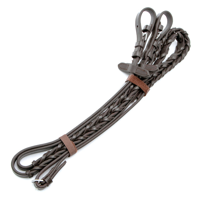 Jeffers Uniquely English Leather Laced Reins, Havana
