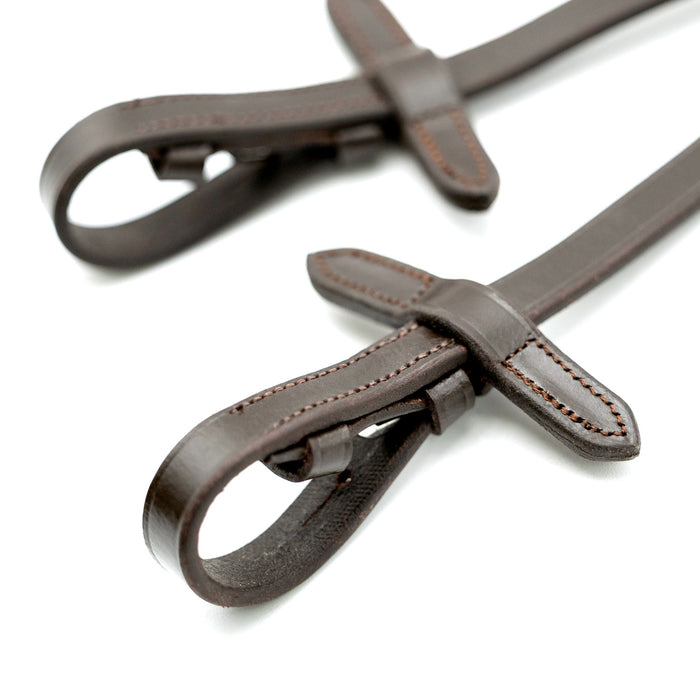 Jeffers Uniquely English Leather Web Reins for Horses